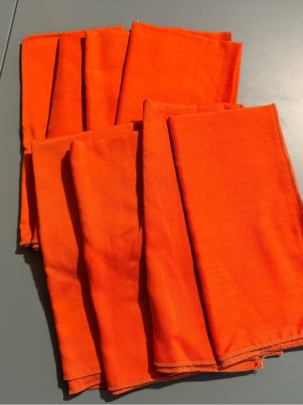Set of 8 rusty Orange Cotton Napkins